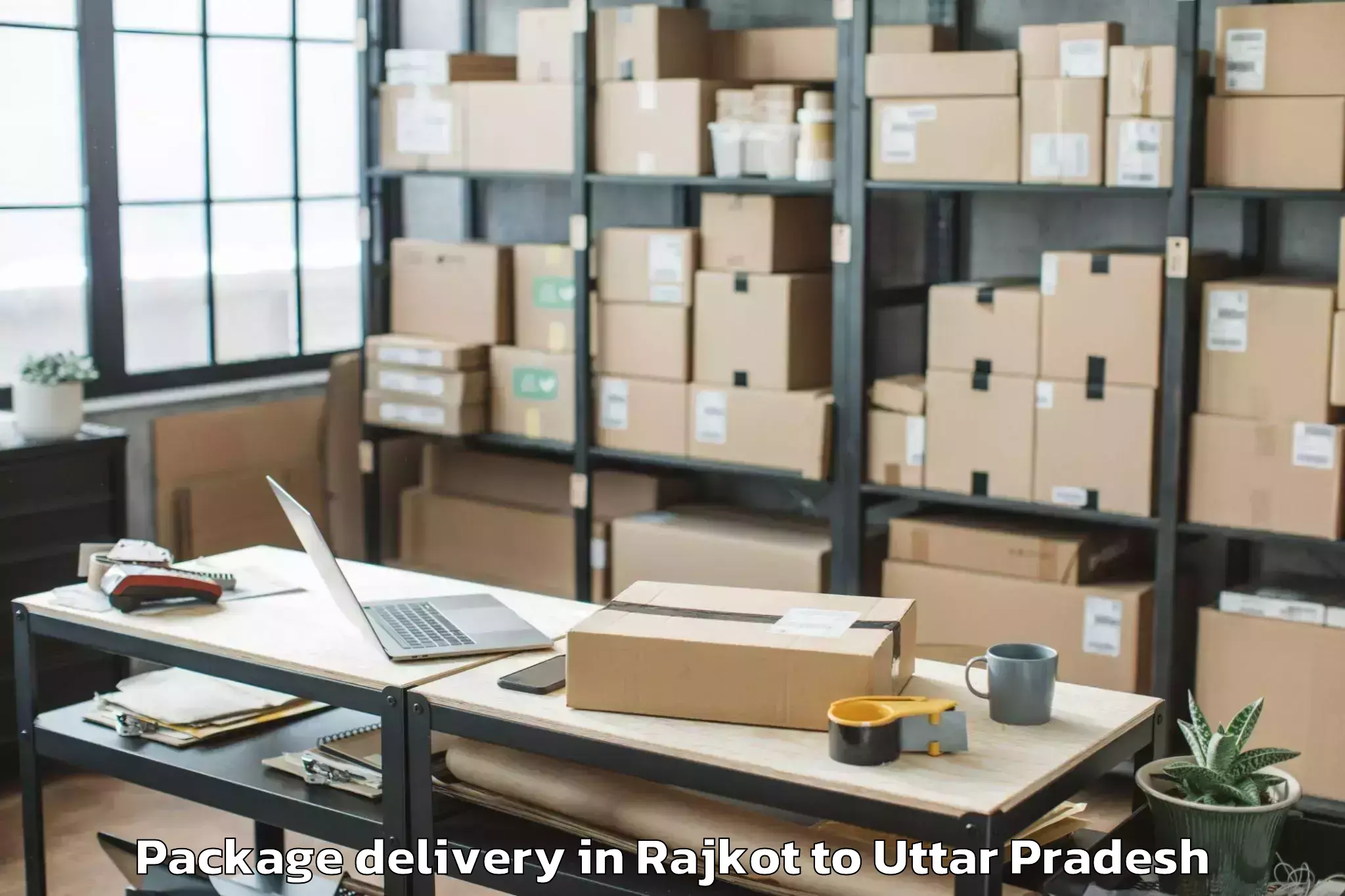 Book Rajkot to Gaur City Mall Greater Noida Package Delivery